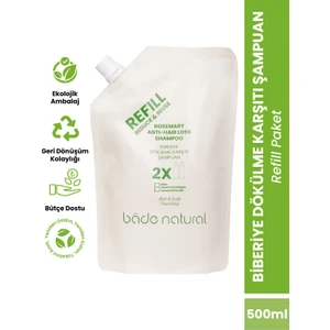 Bade Natural Biberiye, Biotin, Keratin ve Kolajen Complex Bakım Şampuan Refill Paket 500 ml