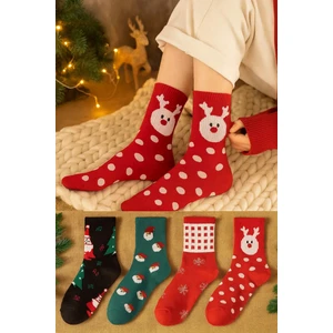Unisex Yılbaşı Çorap 4'lü