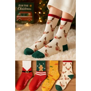 Unisex Yılbaşı Çorap 4'lü
