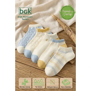 5 Çift Bambu Desenli Kadın Çorap (Dikişsiz) Premium