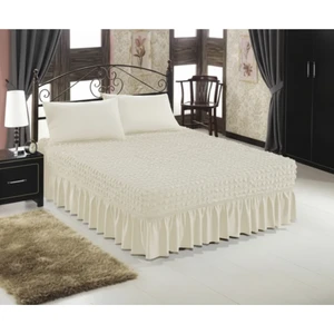 Bürümcük Çift Kişilik Lastikli Çarşaf, Etekli, Esnek Kumaş, Yatak Örtüsü (1 Adet)