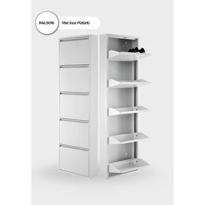 Mobilya Pratik 5'li Metal Ayakkabılık - Beyaz