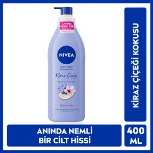 Değerli Yağlar İçeren Nemlendirici Vücut Losyonu Kiraz Çiçeği 400ml, Jojoba Yağı, Kuru Cilt Tipleri