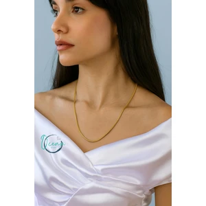 Ocean Desing Kararmaz Premium Çelik Altın Renk İtalyan İnce Zincir Kolye – 60 cm Hipoalerjenik