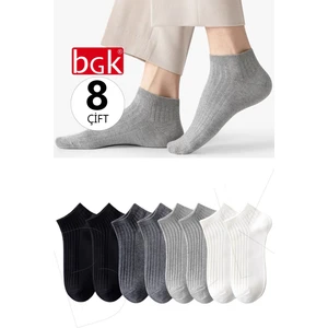 Unisex 8 Çift Renkli Çizgili Çorap