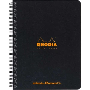 Classic Yandan Spiralli A5+ Noktalı Defter Siyah