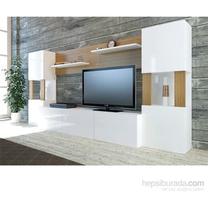 Lore Tv Ünitesi Beyaz Teak