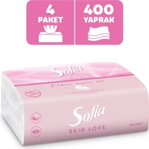 Sofia skin Love Pudra Kokulu Mendil 100'LÜ x 4 Paket