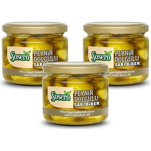 Peynir Dolgulu Sarı Biber Cam Kavanoz 3 x 290 gr