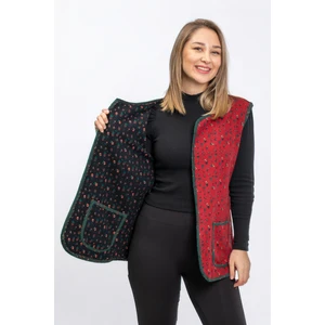 Eliş Şile Bezi Kolsuz Meryem Çift Taraflı Cepli Pazen Kışlık Yelek Siyah/bordo Syh/brd