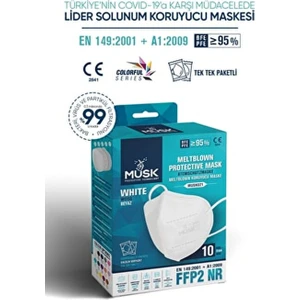 FFP2/N95 Maske Beyaz Renk 20 Adet Yüksek Koruma ve Konforlu Kullanım Özellikleriyle