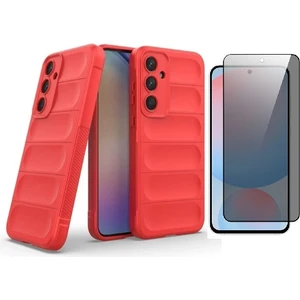 Samsung Galaxy S25 FE Kılıf Esnek TPU Oyuklu Arka Yüzey Tasarımlı Zore Etnik Silikon Kapak + Hayalet Ekran Koruyucu