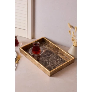 Turin Black Marble Tepsi 25X37 cm