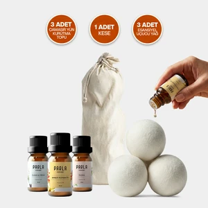 Parla Concept Çamaşır Yün Kurutma Topu ve Koku Seti - Kurutma Makinesi Için - 3 Adet Top ve 3 Adet Koku - Xl