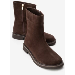 Lucano Kahverengi Süet Hakiki Deri Kadın Bot