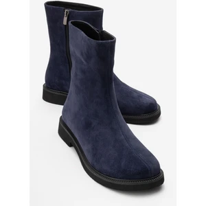 Lucano Lacivert Süet Hakiki Deri Kadın Bot
