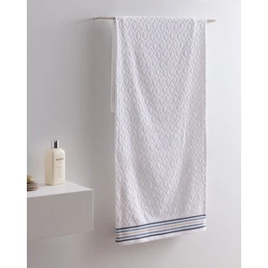 Madame Coco Tournant %100 Pamuk Banyo Havlusu - Beyaz/lacivert - 70X140 cm