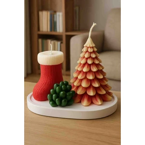 Yılbaşı Temalı Dekoratif Mum Seti –