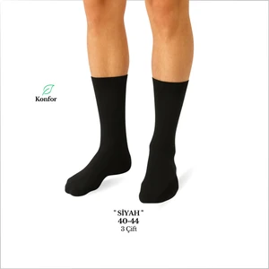 Oem Ezowear Uzun Siyah 3'lü Erkek Çorap Seti