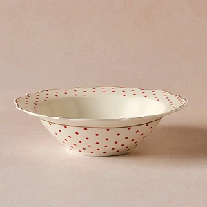 New Romantic Puantiyeli Kase 17 cm Kırmızı