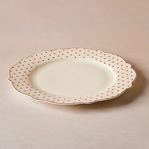 New Romantic Puantiyeli Servis Tabağı 27 cm Kırmızı