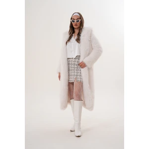 Tam Boy Kapişonlu Tüylü Kaban