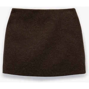 Regular Fit A Kesim Kaşe Mini Etek