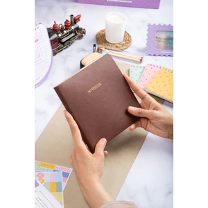 Dival Notebook 16,5X16,5 cm Mor Yumuşak Deri Kapak Noktalı Tarihsiz Dikişli Not Okul Defteri