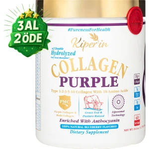 %100 Saf ve Doğal Mor & Çoklu Kolajen Peptitleri içeren Lipozomal Teknoloji Diyet Takviyesi (576 gr)