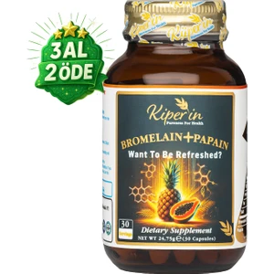 Bromelain(2500 GDU) & Papain - Doğal Proteolitik Enzim (30Kapsül & 700Mg)