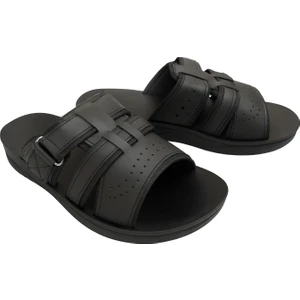 BYZEK Erkek Suni Deri Tank Siyah Flok Terlik