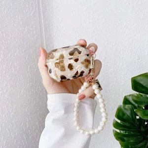 Kılıf Benim Airpods Pro 3. Nesil Uyumlu Sevimli Leopar Mermer Desenli Kulaklık Koruma Kılıfı ( 2025 )