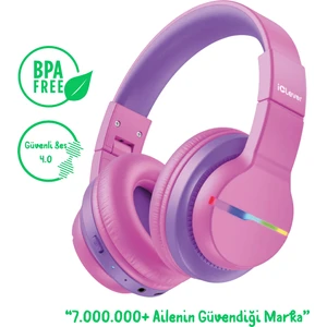 Iclever BTH12 Çocuk Bluetooth Kulaklık -Sıcak Pembe BPA Free