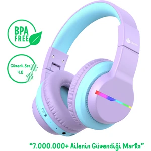 Iclever BTH12 Çocuk Bluetooth Kulaklık -Mor BPA Free