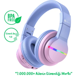 Iclever BTH12 Çocuk Bluetooth Kulaklık -Gradyan Pembe BPA Free