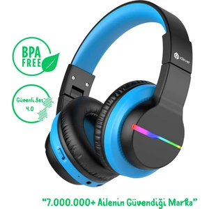 Iclever BTH12 Çocuk Bluetooth Kulaklık -Siyah & Mavi BPA Free