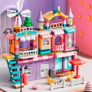 Hak-İş Oyuncak Dude 216 Parça Kız Villa Buldıng Blocks