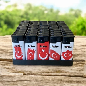 Turbo Çakmak Bayraklı 50 Adet Doldurulabilir