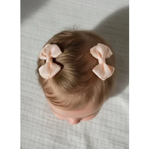 Saçsız Bebek Tokası, Ikili Sevimli Saç Acıtmayan Tüllü Kurdeleli Pullu Saçsız Bebek Tokası