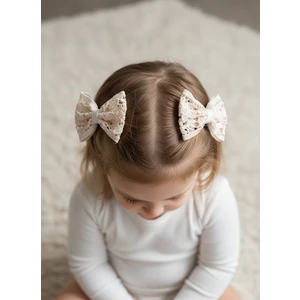 Toka Delisi El Yapımı Somon Dantel Ikili Kombin Fiyonk Toka, Doğum Günü Davet Kiz Cocuk Toka