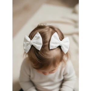 Fisto Ikili Kombin El Yapımı Beyaz Fiyonk Toka, Kına Nikah Kiz Cocuk Toka, Fisto Toka