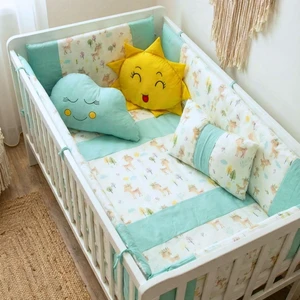 Kista Baby Park Yatak Bebek Uyku Seti Nevresim Takımı 70x110 Bambi Yeşil