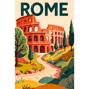 Rome Kolezyum Manzara Kanvas Tablo