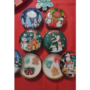 Yılbaşı Temalı Teneke Kutu Soyavaks 2 Li Mum