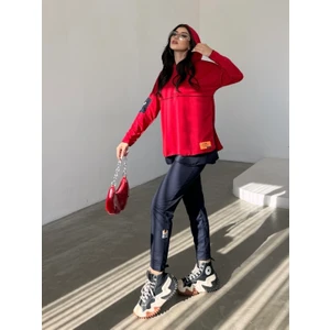 Kadın Kapüşonlu Etek Ucu Detay Iki Iplik Kumaş Ikili Takım (Renk Seçenekli)