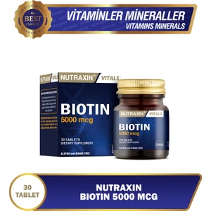 Biotin 5000 mcg 30 Tablet | Yüksek Potens B7 Vitamini