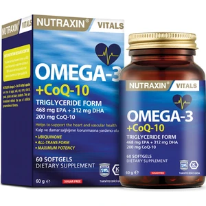 Omega 3  Co Q10 60 Softjel - Balık Yağı EPA 468, DHA 312,  Q10 200 Mg