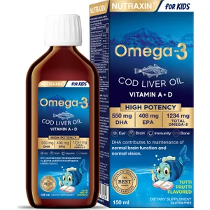 Omega 3 Balık Yağı 150 Ml Tutti Frutti Cod Liver - DHA 550 Mg EPA 408 Mg Çocuk