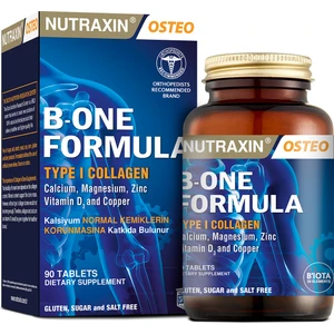 B-One Formül Tip I: 90 Tablet İçeren Kollajen, Kalsiyum, Magnezyum, Çinko, Bakır ve D Vitamini Takviyesi