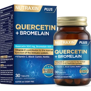 Quercetin + Bromelain Takviye Edici Gıda - 30 Tablet, Vitamin C, Çörek Otu ve Isırgan Otu İçerir, Türkiye Menşeli